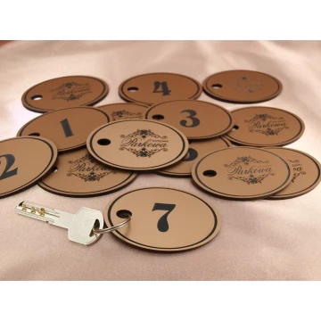 Brelok z laminatu grawerskiego -  OWAL EXTRA COPPER