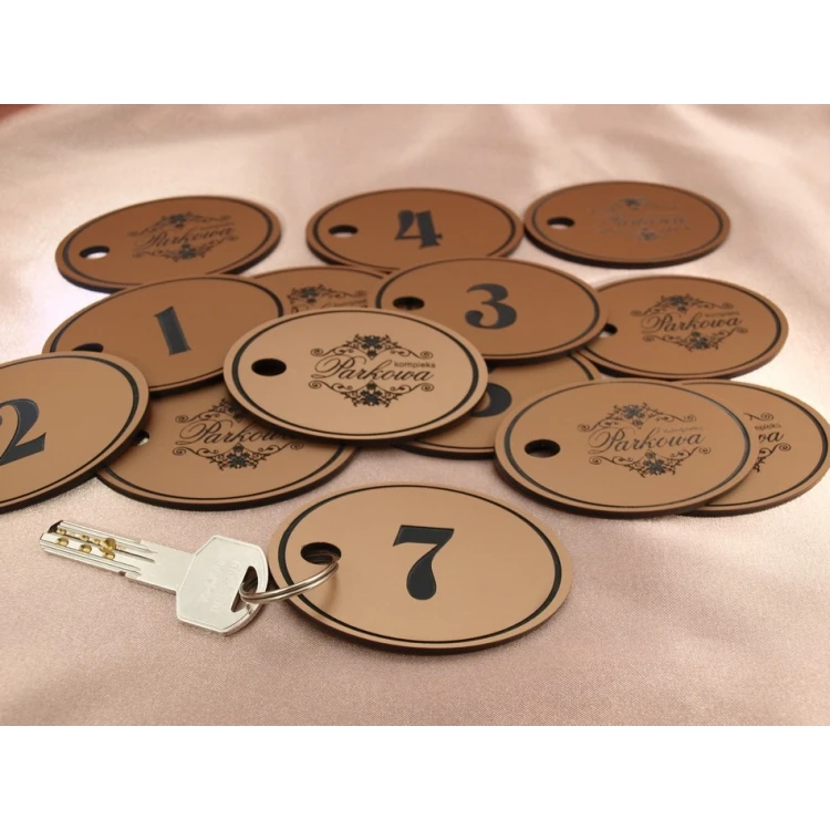 Brelok z laminatu grawerskiego -  OWAL EXTRA COPPER