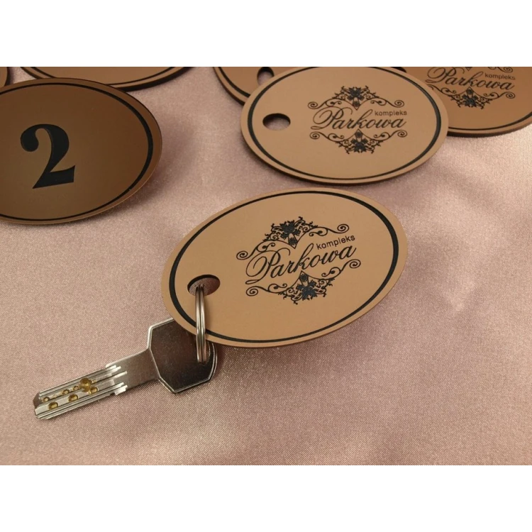Brelok z laminatu grawerskiego -  OWAL EXTRA COPPER