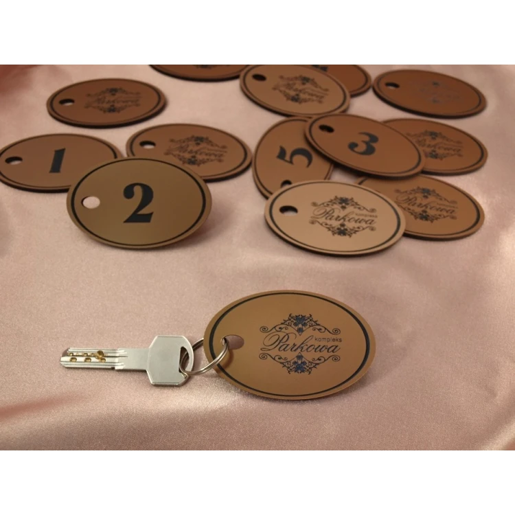 Brelok z laminatu grawerskiego -  OWAL EXTRA COPPER