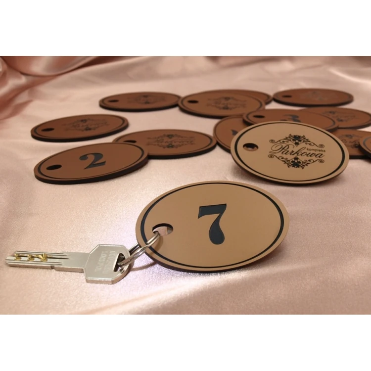 Brelok z laminatu grawerskiego -  OWAL EXTRA COPPER