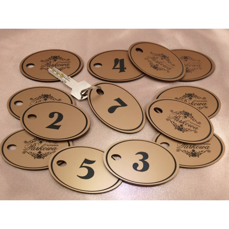 Brelok z laminatu grawerskiego -  OWAL EXTRA COPPER