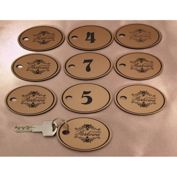 Brelok z laminatu grawerskiego -  OWAL EXTRA COPPER