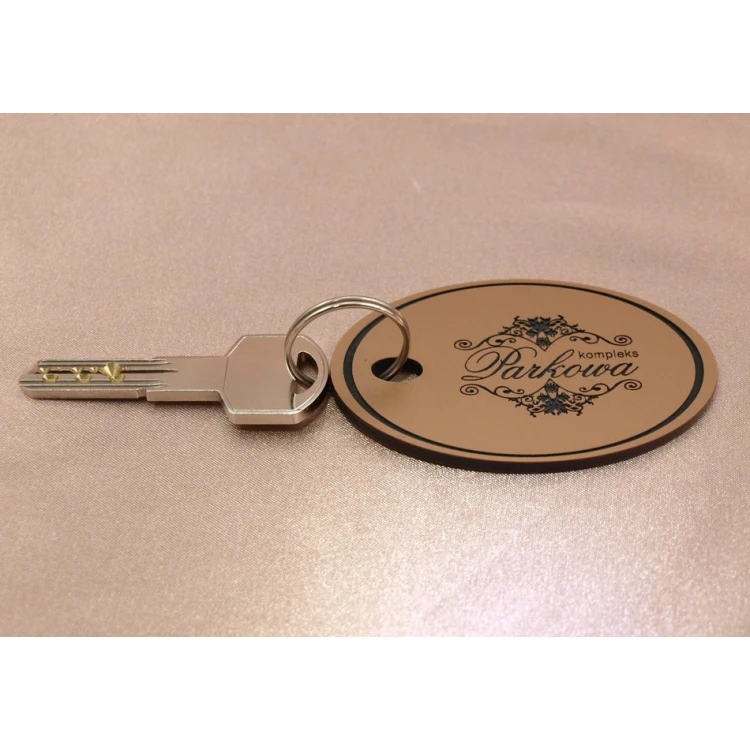 Brelok z laminatu grawerskiego -  OWAL EXTRA COPPER