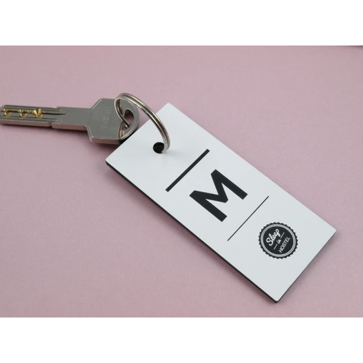 Brelok z laminatu grawerskiego - BLACK & WHITE TOMBREL