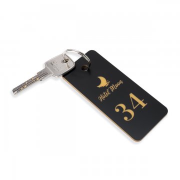 Brelok z laminatu grawerskiego - BLACK & GOLD TOMBREL