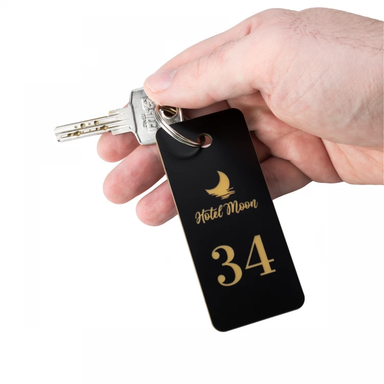 Brelok z laminatu grawerskiego - BLACK & GOLD TOMBREL