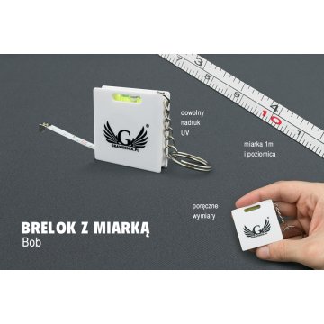 BRELOK Z MIARKĄ Bob - dowolny nadruk UV - BP57