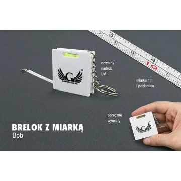 BRELOK Z MIARKĄ Bob - dowolny nadruk UV - BP57