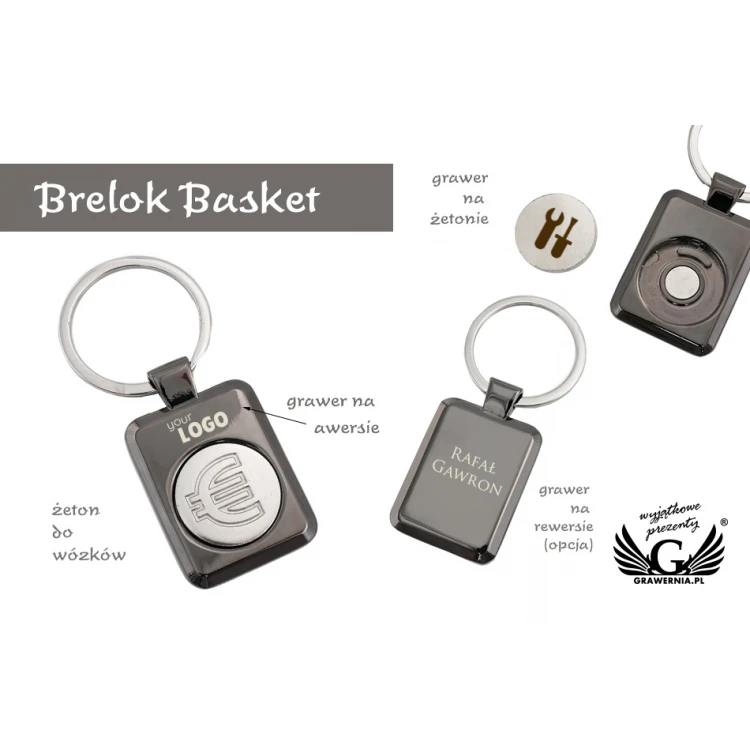 Brelok żeton 2 w 1 Basket z dowolnym grawerem - BP117