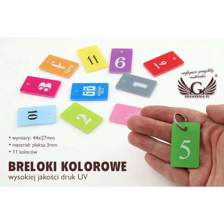 Breloki kolorowe - druk dwustronny UV - BA032
