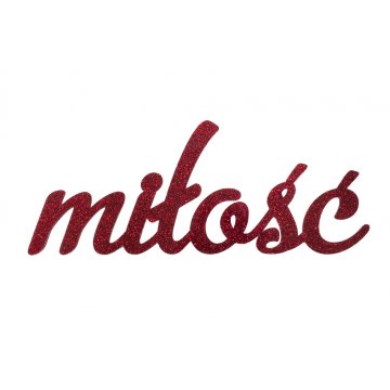 Brokatowy napis dekoracyjny Miłość - NAP033