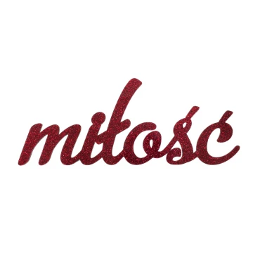 Brokatowy napis dekoracyjny Miłość - NAP033