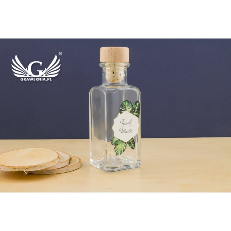 Buteleczka weselna na alkohol - cyfrowy druk UV - pojemność 100ml - BUT001