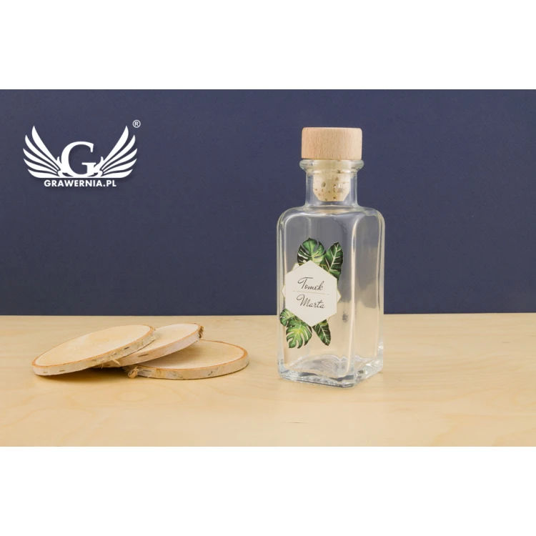 Buteleczka weselna na alkohol - cyfrowy druk UV - pojemność 100ml - BUT001