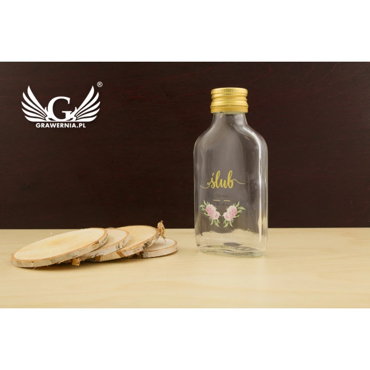 Buteleczka weselna na alkohol - cyfrowy druk UV - pojemność 100ml - BUT003