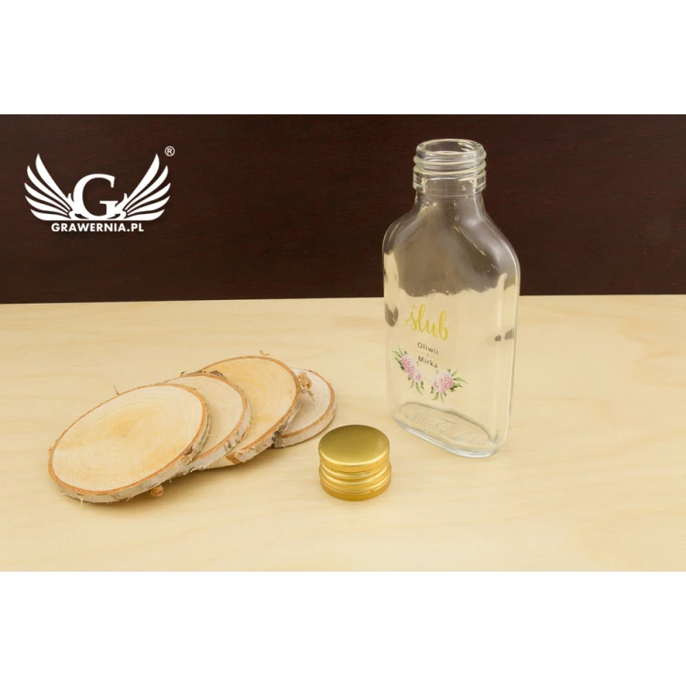 Buteleczka weselna na alkohol - cyfrowy druk UV - pojemność 100ml - BUT003