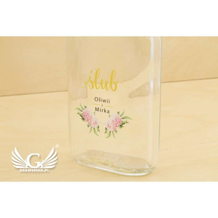 Buteleczka weselna na alkohol - cyfrowy druk UV - pojemność 100ml - BUT003