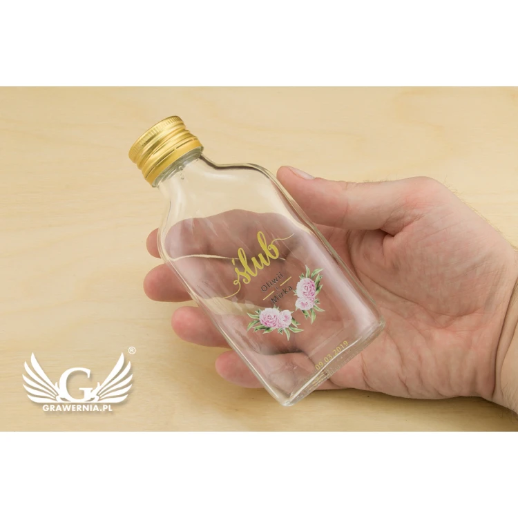 Buteleczka weselna na alkohol - cyfrowy druk UV - pojemność 100ml - BUT003