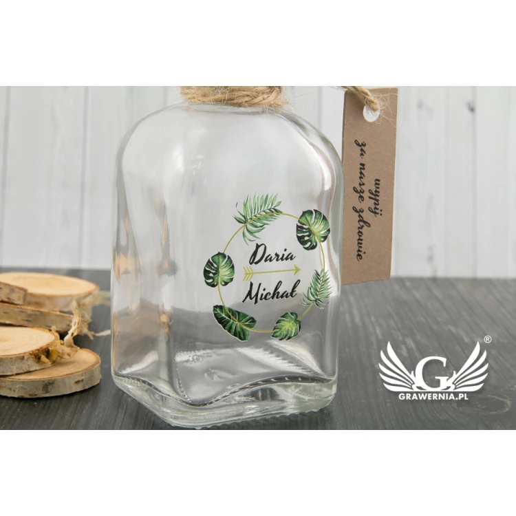 Buteleczka weselna na alkohol - cyfrowy druk UV - pojemność 100ml - BUT002
