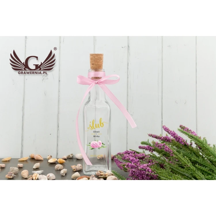 Buteleczka weselna na alkohol - cyfrowy druk UV - pojemność 100ml - BUT007