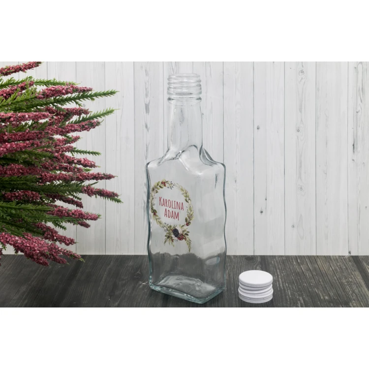 Buteleczka weselna na alkohol - cyfrowy druk UV - pojemność 200ml - BUT015