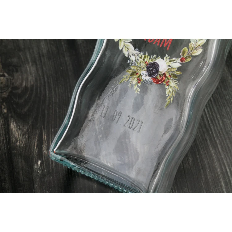 Buteleczka weselna na alkohol - cyfrowy druk UV - pojemność 200ml - BUT015
