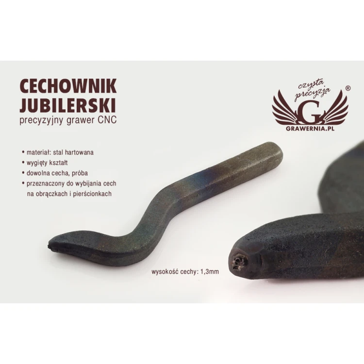 Cechownik jubilerski ze stali hartowanej - wysokość cechy 1,3mm