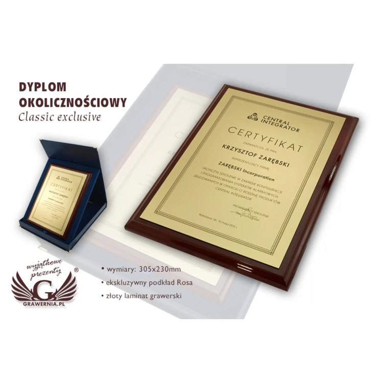 Certyfikat Classic Exclusive - DCE001