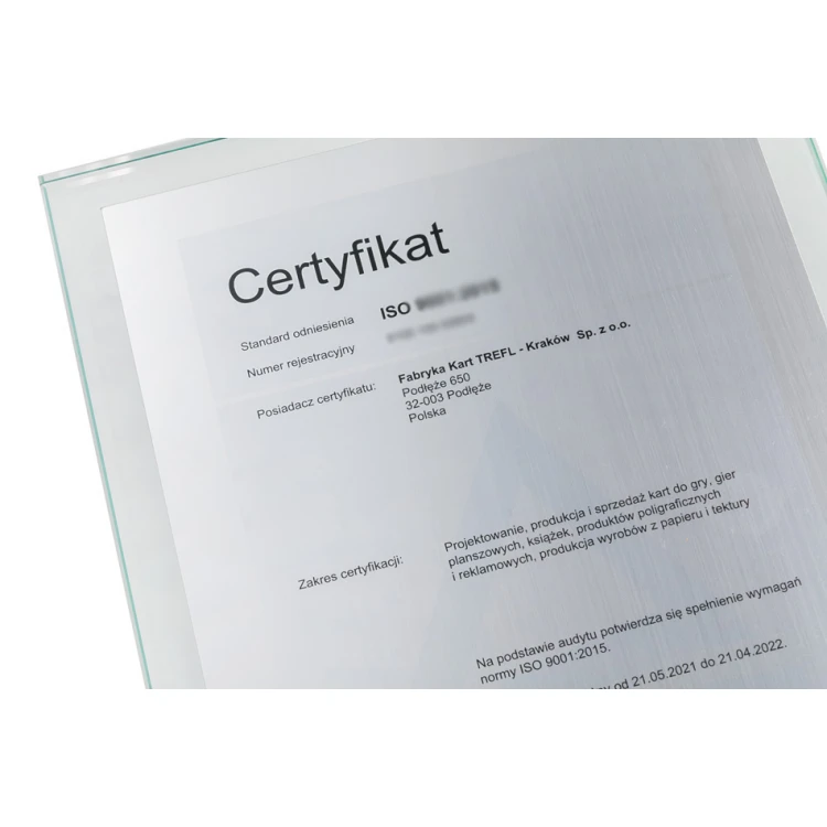 Certyfikat pamiątkowy - pionowy - druk UV - DUV057