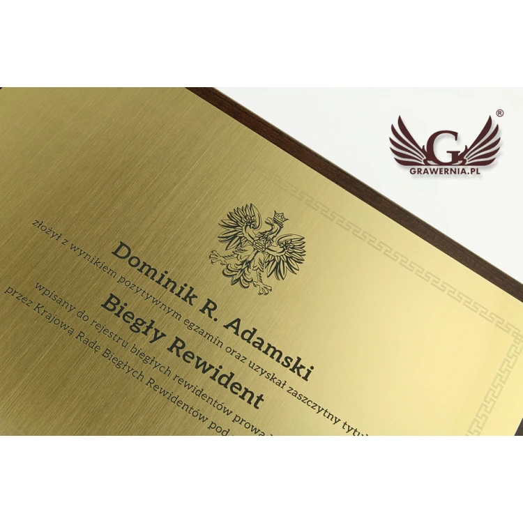 Certyfikat Rewidenta - ZŁOTY - POZIOMY - DS015