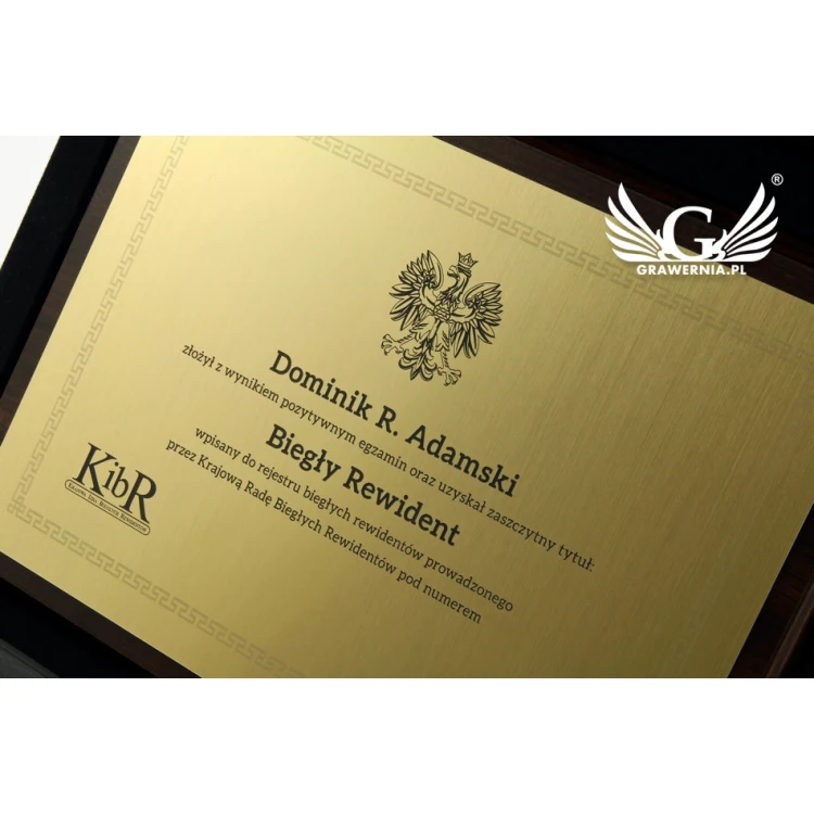 Certyfikat Rewidenta - ZŁOTY - POZIOMY - DS015