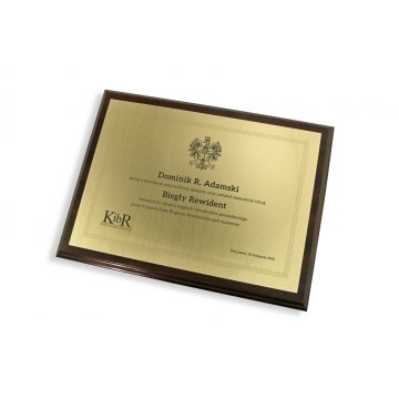 Certyfikat Rewidenta - ZŁOTY - POZIOMY - DS015
