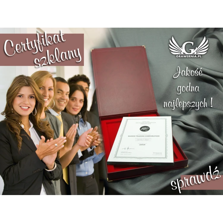 CERTYFIKAT SZKLANY - DSZ039 - pionowy
