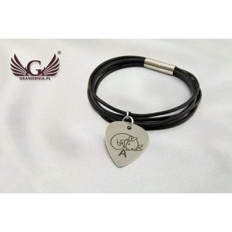Charms bransoletka z kostką gitarową - super prezent dla gitarzysty i gitarzystki