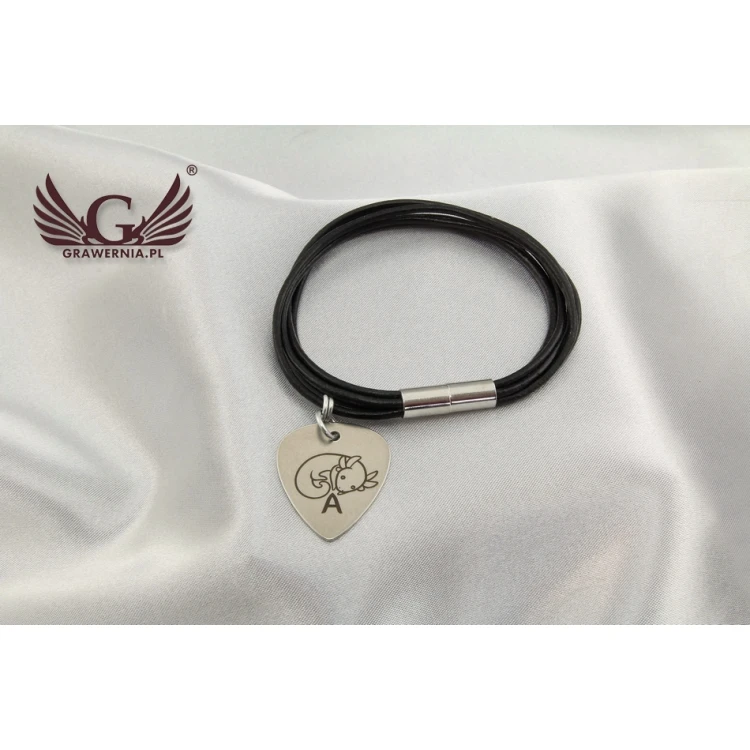 Charms bransoletka z kostką gitarową - super prezent dla gitarzysty i gitarzystki