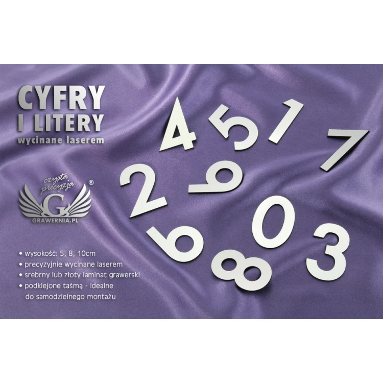 Cyfry i litery wycinane laserem