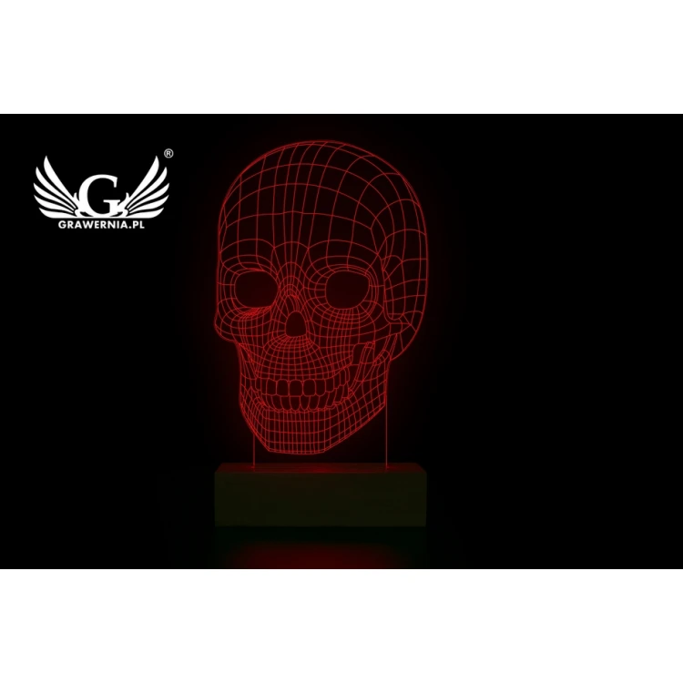 Czaszka - Lampa 3D LED RGB sterowana z pilota - L3D016