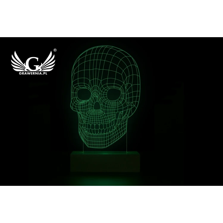 Czaszka - Lampa 3D LED RGB sterowana z pilota - L3D016