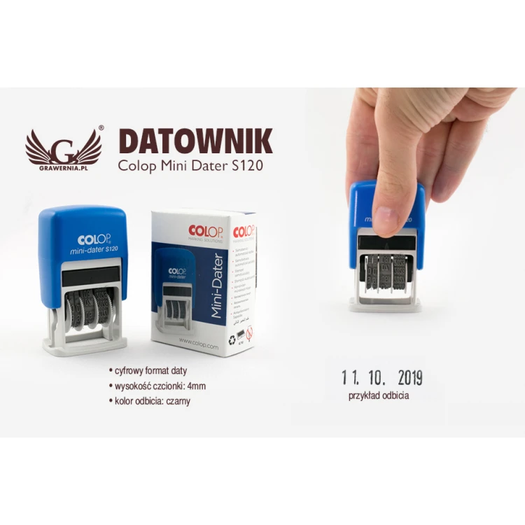Datownik Colop Mini Dater S120 - wym odbicia: 18x4mm - COL015