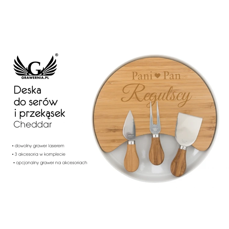 Deska do serów z dowolnym grawerem - prezent - KCH007