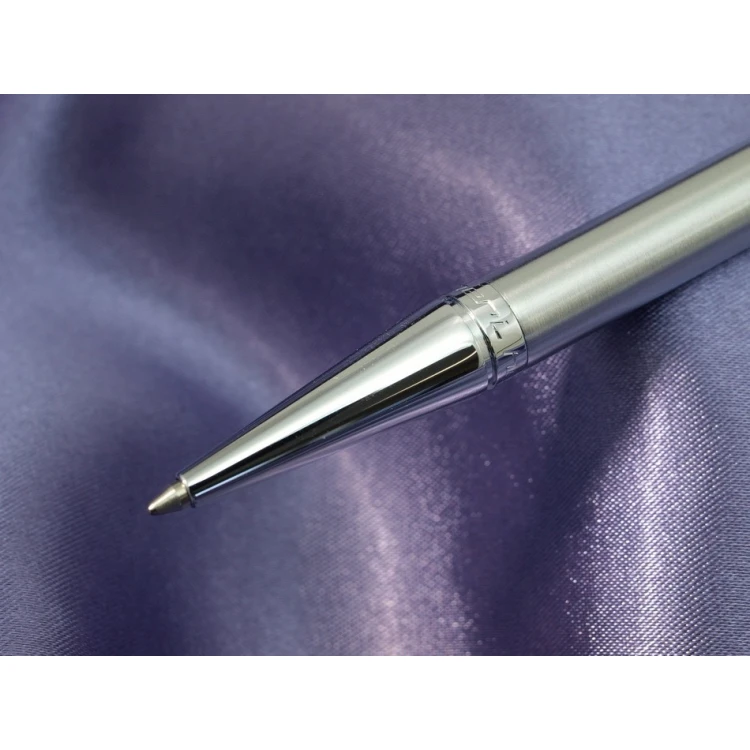 Długopis z pieczątką HERI DIAGONAL srebrny w etui (model 3000) 