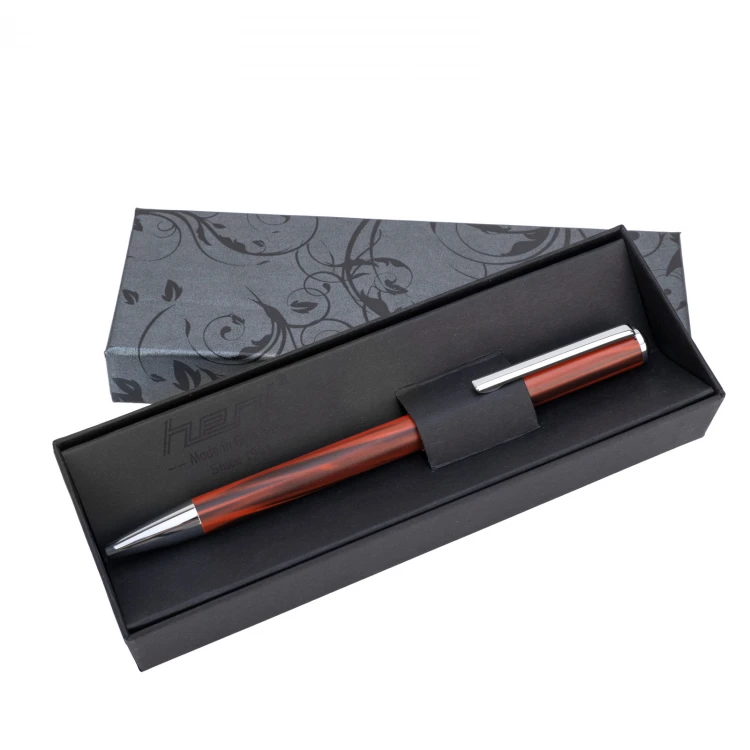 Długopis z pieczątką HERI Classic 3108 - drewnopodobny w etui - HER021