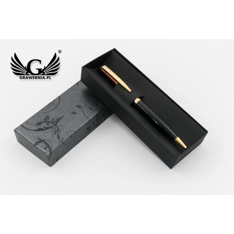 Długopis z pieczątką HERI Color Exclusive 6724 - marmurowy w etui - HER017