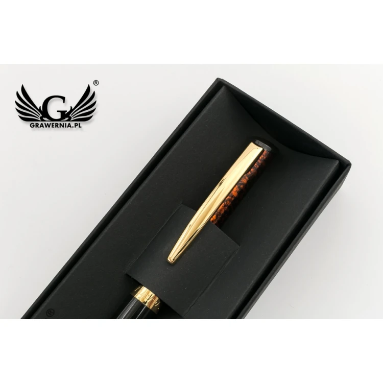 Długopis z pieczątką HERI Color Exclusive 6724 - marmurowy w etui - HER017