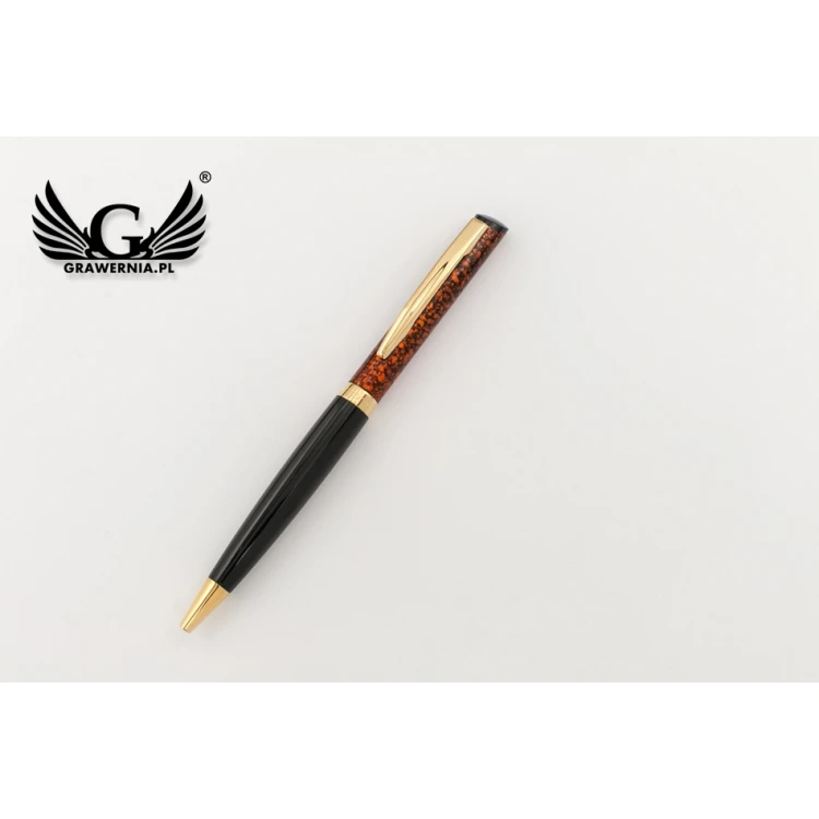 Długopis z pieczątką HERI Color Exclusive 6724 - marmurowy w etui - HER017