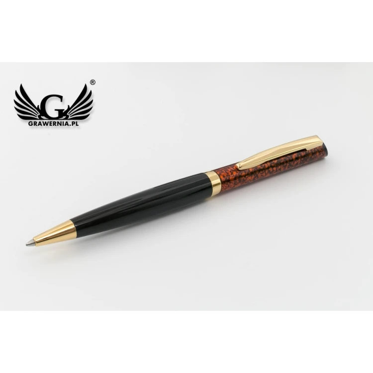 Długopis z pieczątką HERI Color Exclusive 6724 - marmurowy w etui - HER017