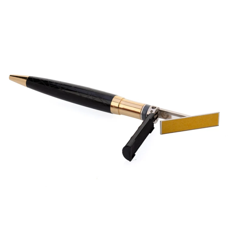 Długopis z pieczątką HERI Color Exclusive 6720 - czarno-złoty w etui - HER016