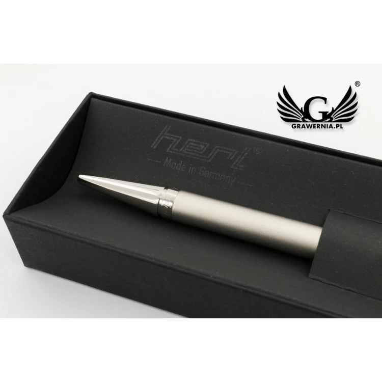 Długopis z pieczątką HERI DIAGONAL 3004 - perłowy w etui - HER013