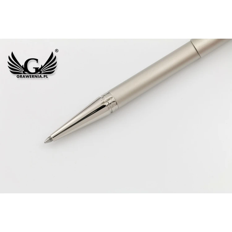 Długopis z pieczątką HERI DIAGONAL 3004 - perłowy w etui - HER013